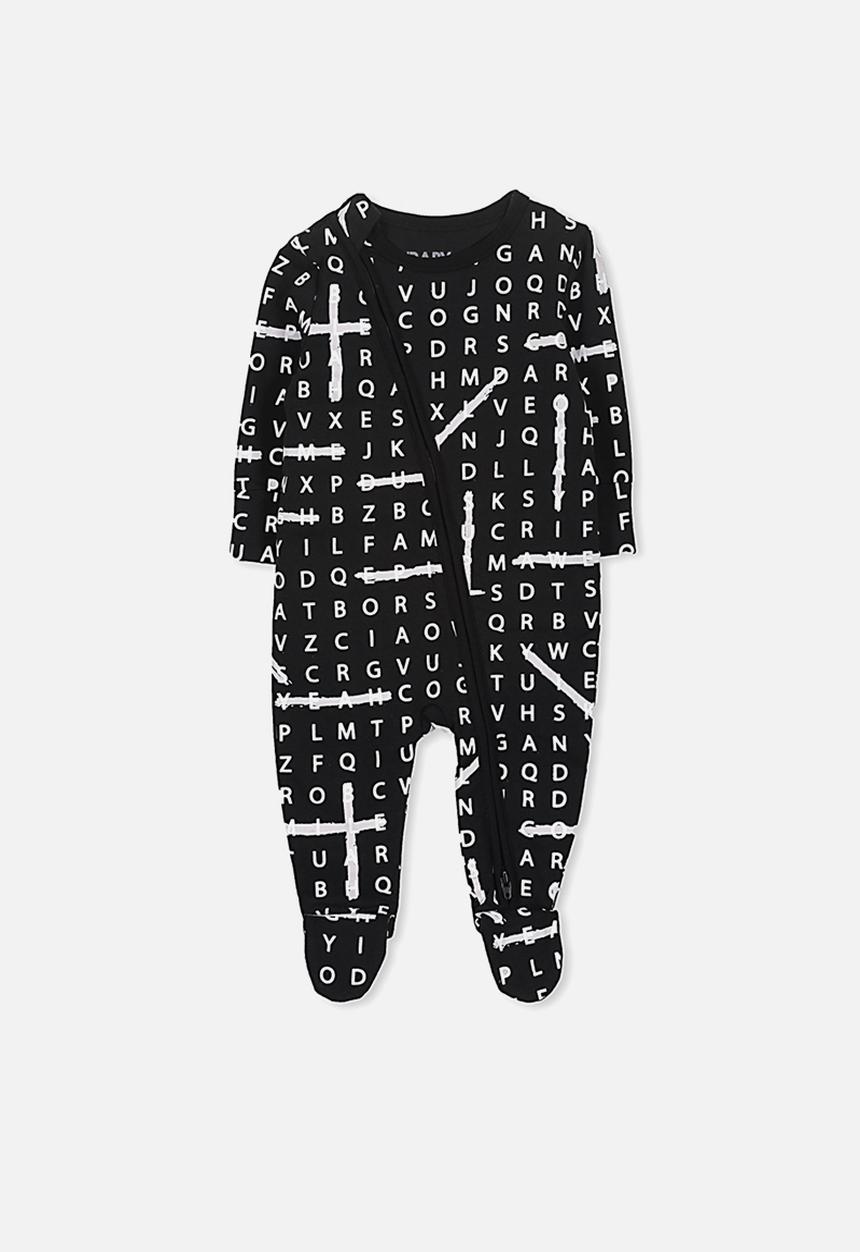 Cotton On - Mini zip through romper - black