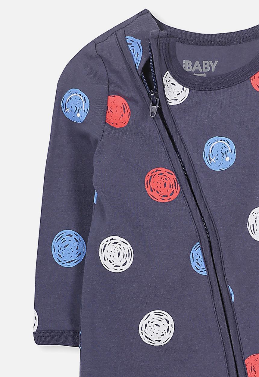 Cotton On - Mini zip through romper - navy & red