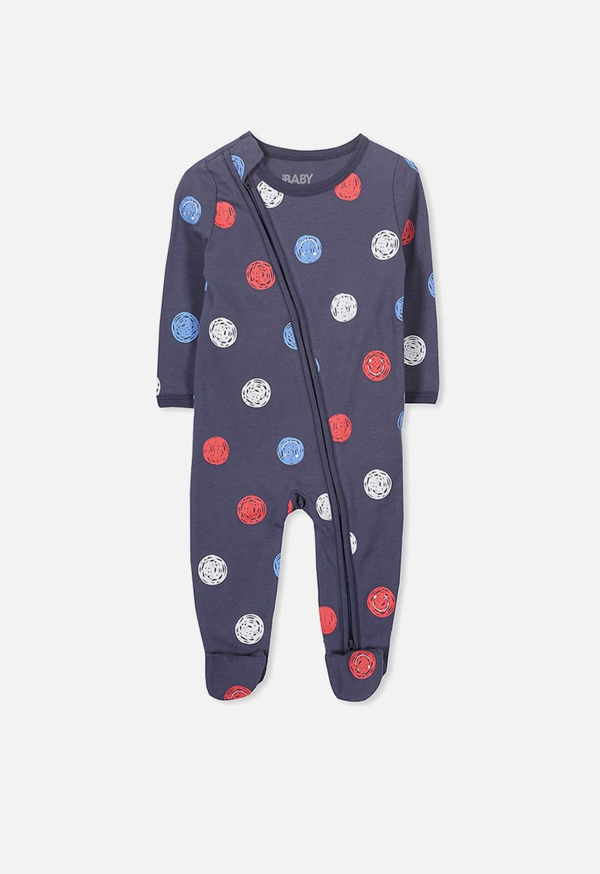 Cotton On - Mini zip through romper - navy & red