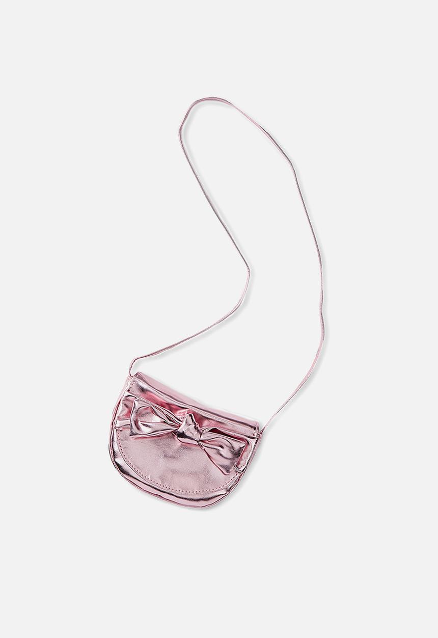 Cotton On - Kids metallic bow bag - pink