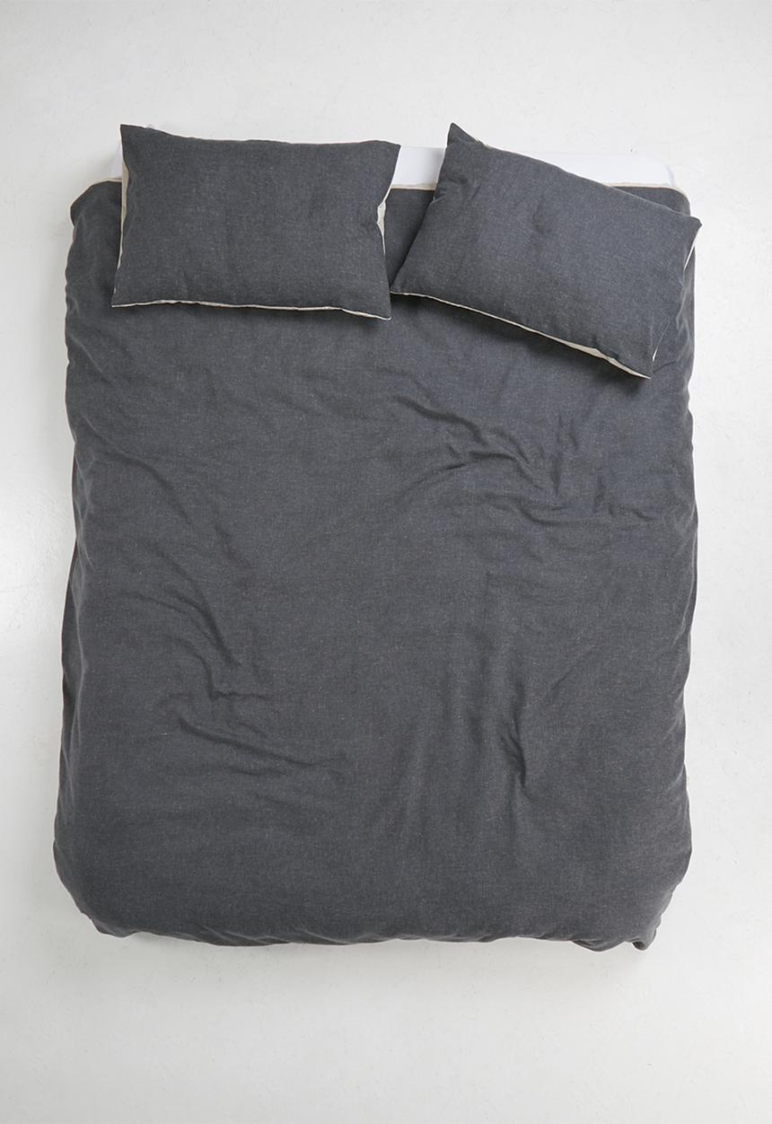 Sheraton Textiles - Linen blend duvet cover set - grey
