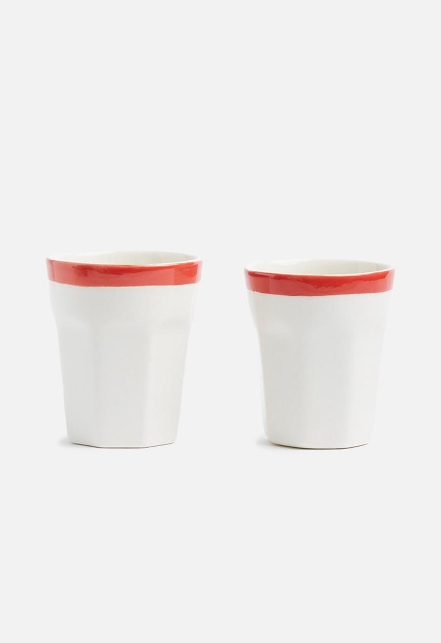 Urchin Art - Indie mug set of 2 - red