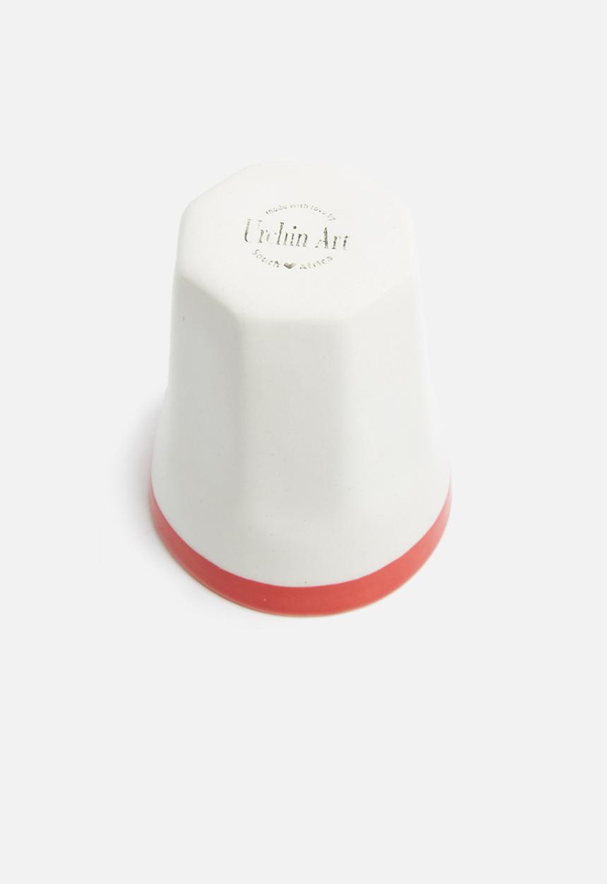 Urchin Art - Indie mug set of 2 - red