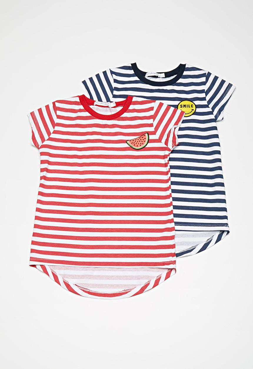 dailyfriday - 2 pack embroidered tees - multi 
