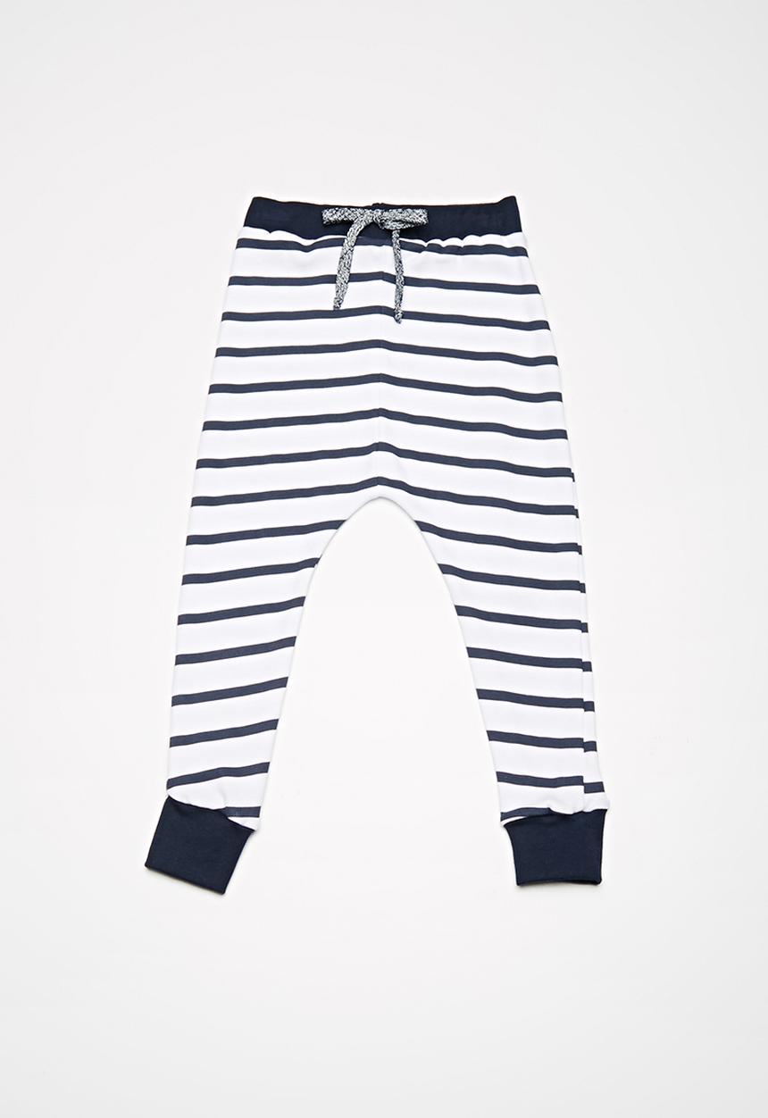 dailyfriday - Kids girls traveller pants - blue & white 