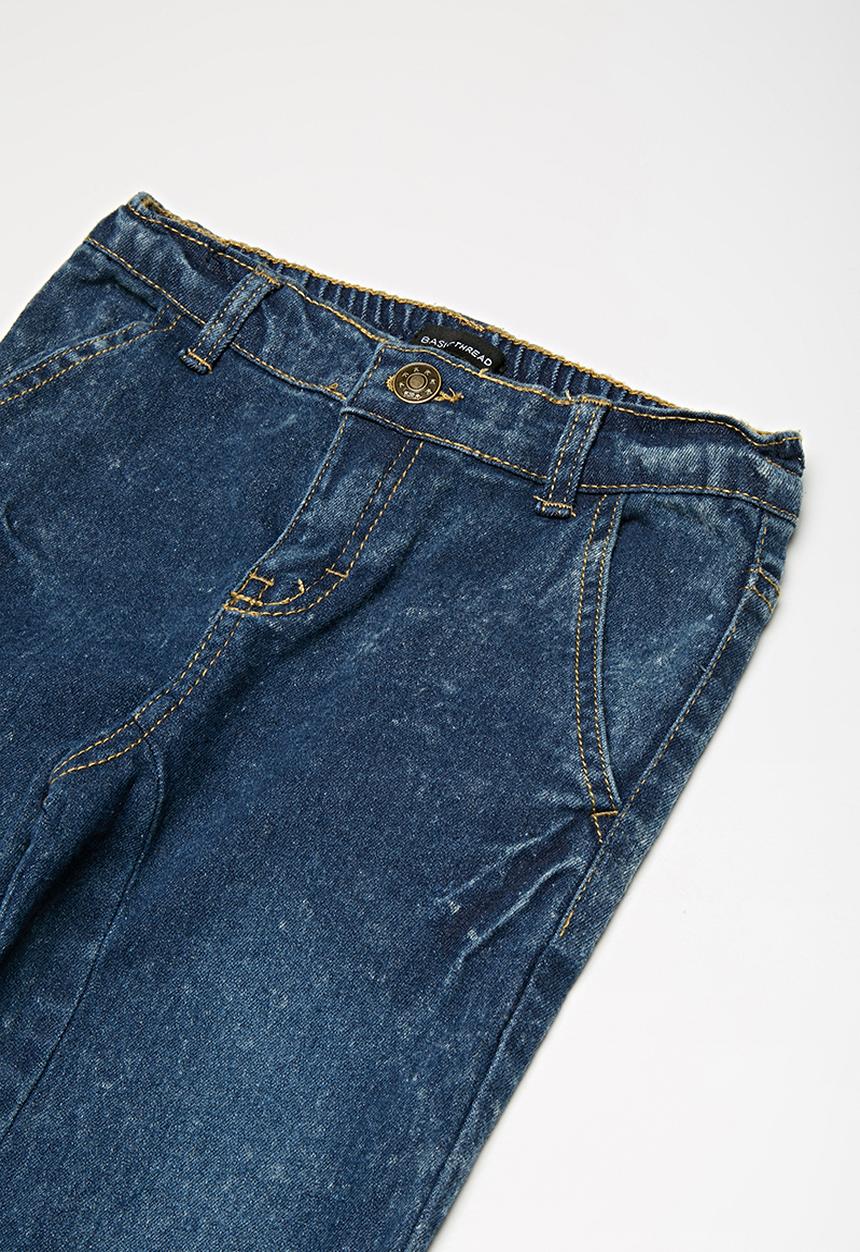 basicthread - Kids acid wash denim joggers - blue