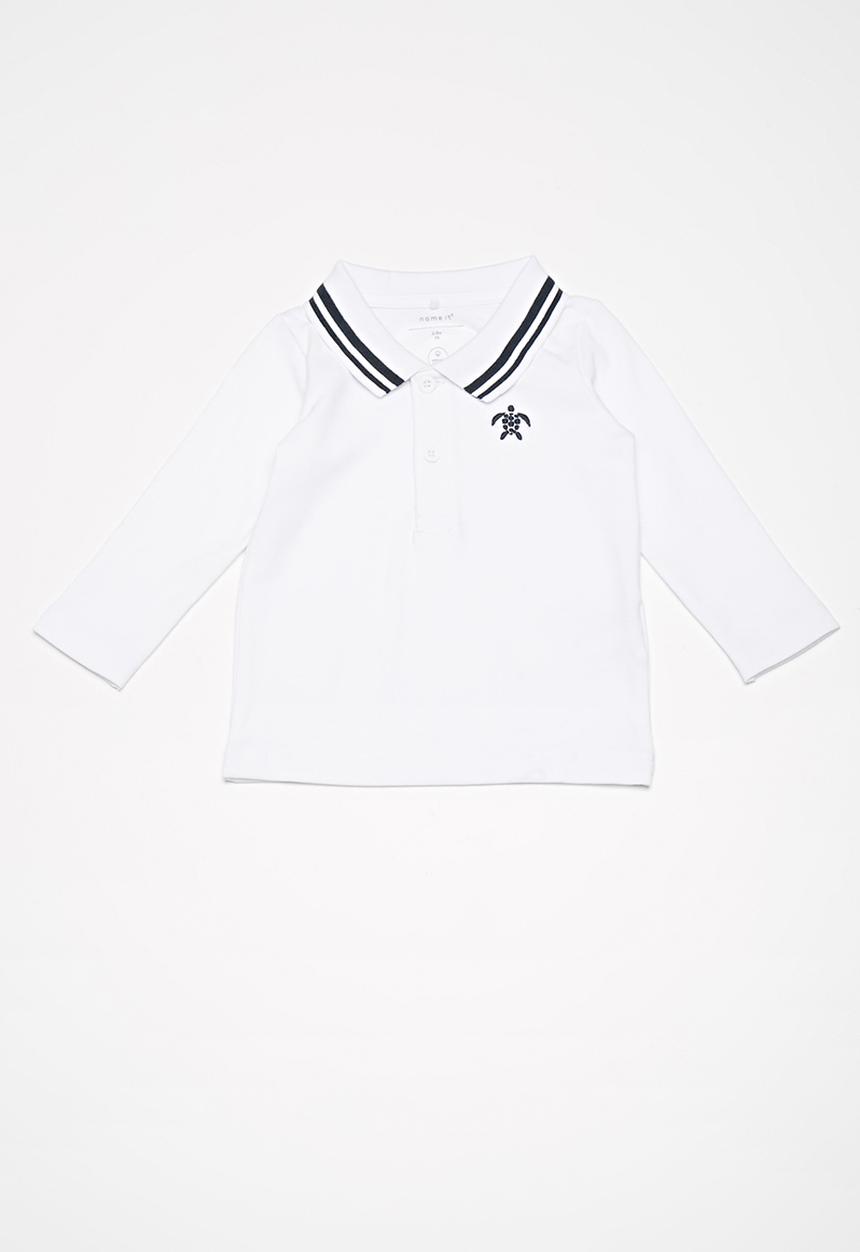 Name It - Kids boys long sleeve polo top - white