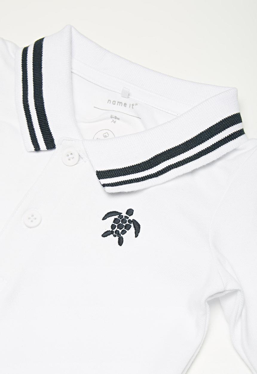 Name It - Kids boys long sleeve polo top - white