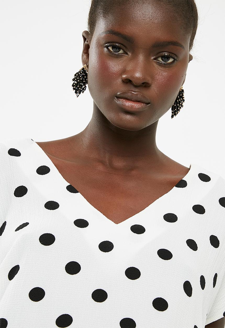 Superbalist - V-neck blouse - white & black 
