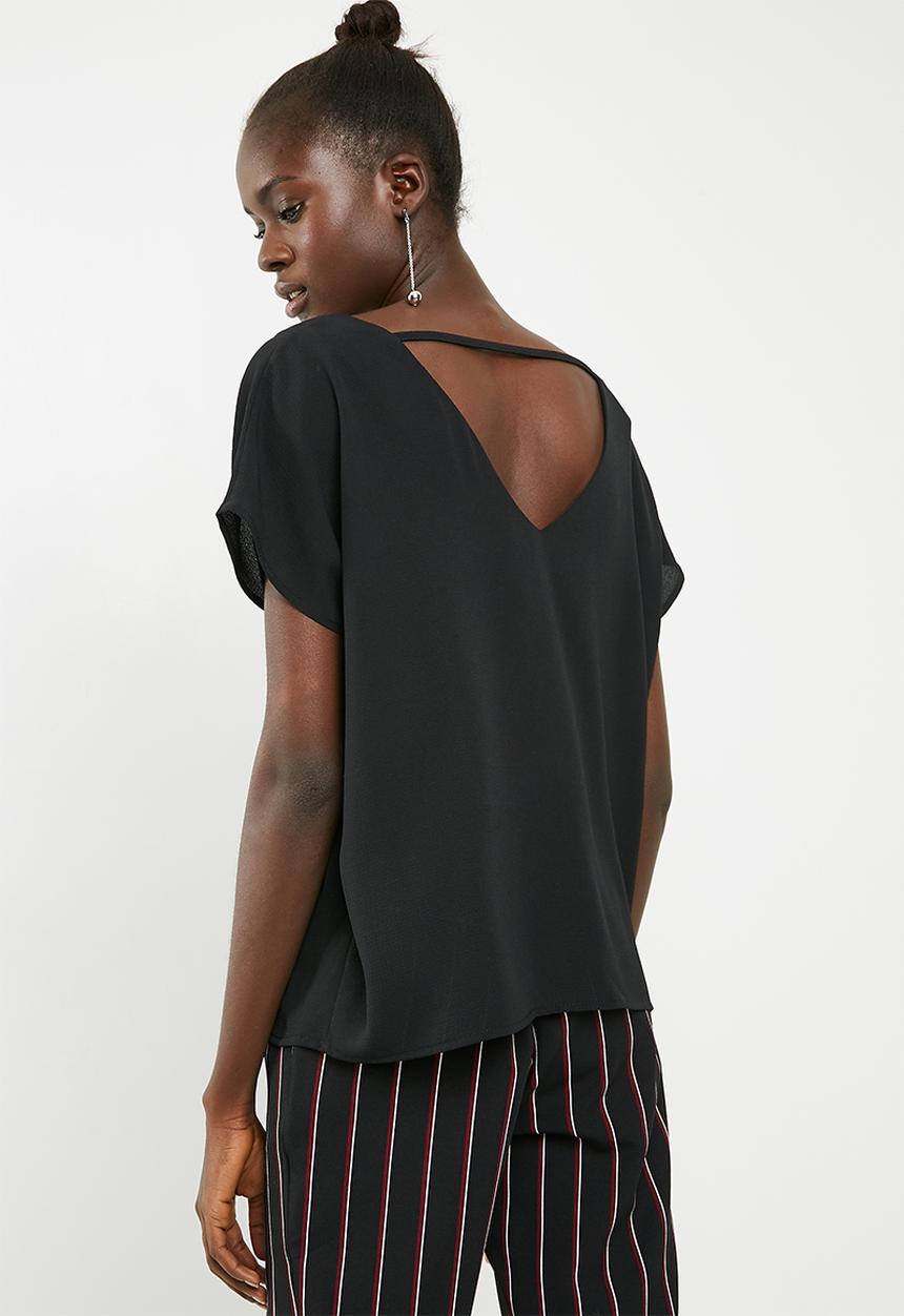 Superbalist - V-neck blouse - black 