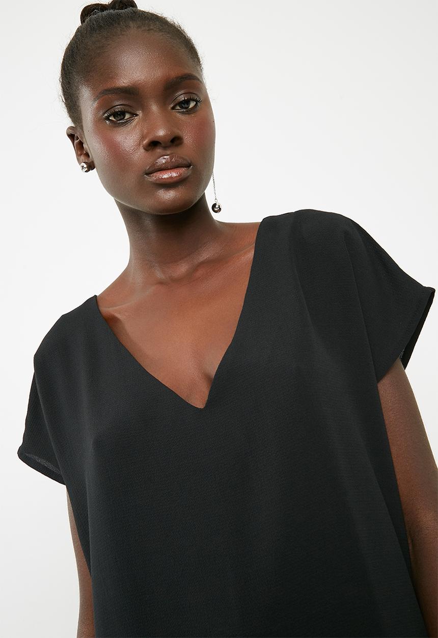 Superbalist - V-neck blouse - black 