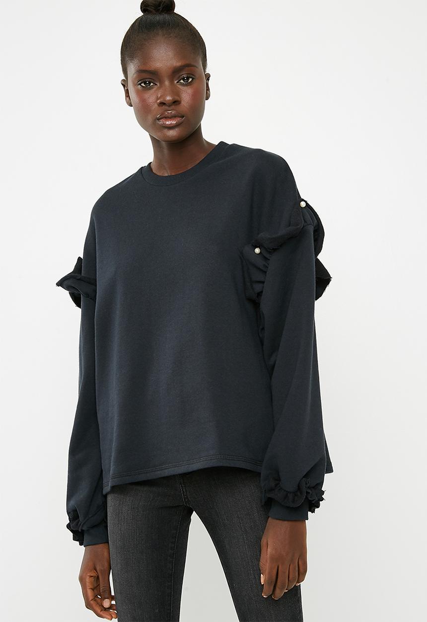 Superbalist - Pearl detail sweat - black 