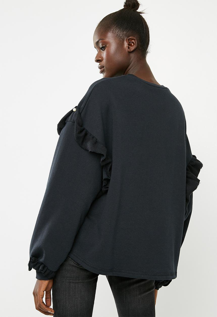 Superbalist - Pearl detail sweat - black 