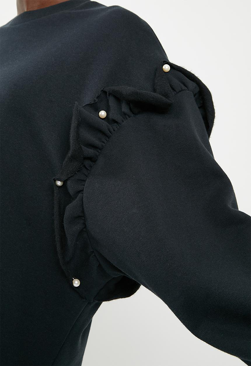 Superbalist - Pearl detail sweat - black 