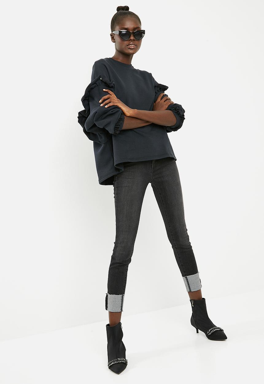Superbalist - Pearl detail sweat - black 
