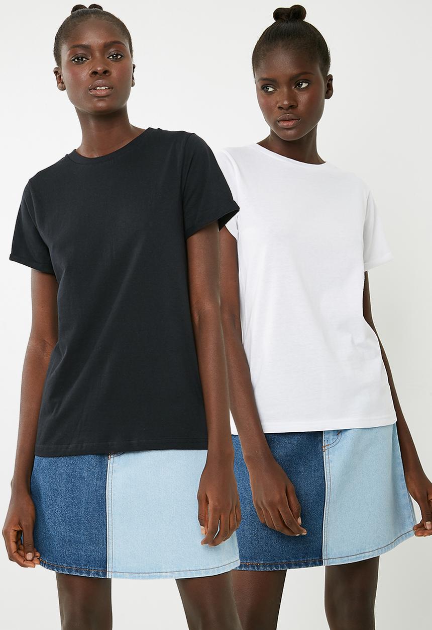 Superbalist - Scoop neck 2 pack tees - black & white