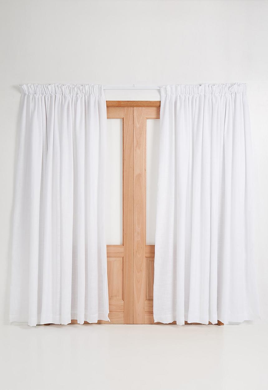 Sixth Floor - Taped lined curtain - white 