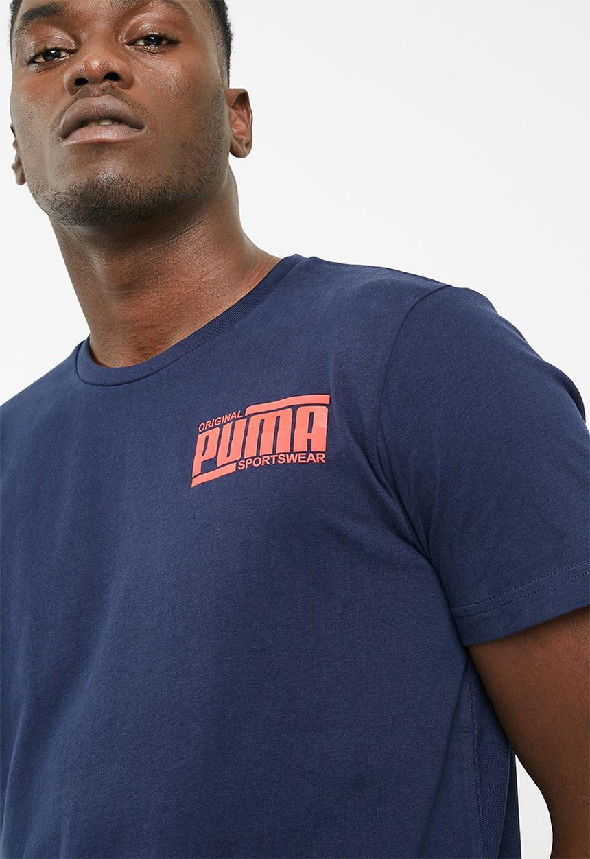 PUMA - Athletics Elevated tee - navy & red