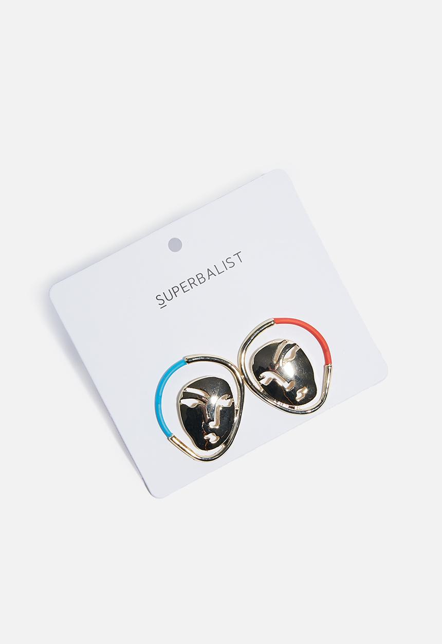 Superbalist - Face figure earrings - multi