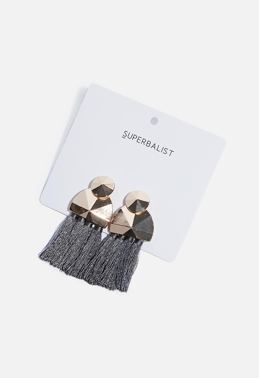 Superbalist - Tassel earrings - grey & gold 