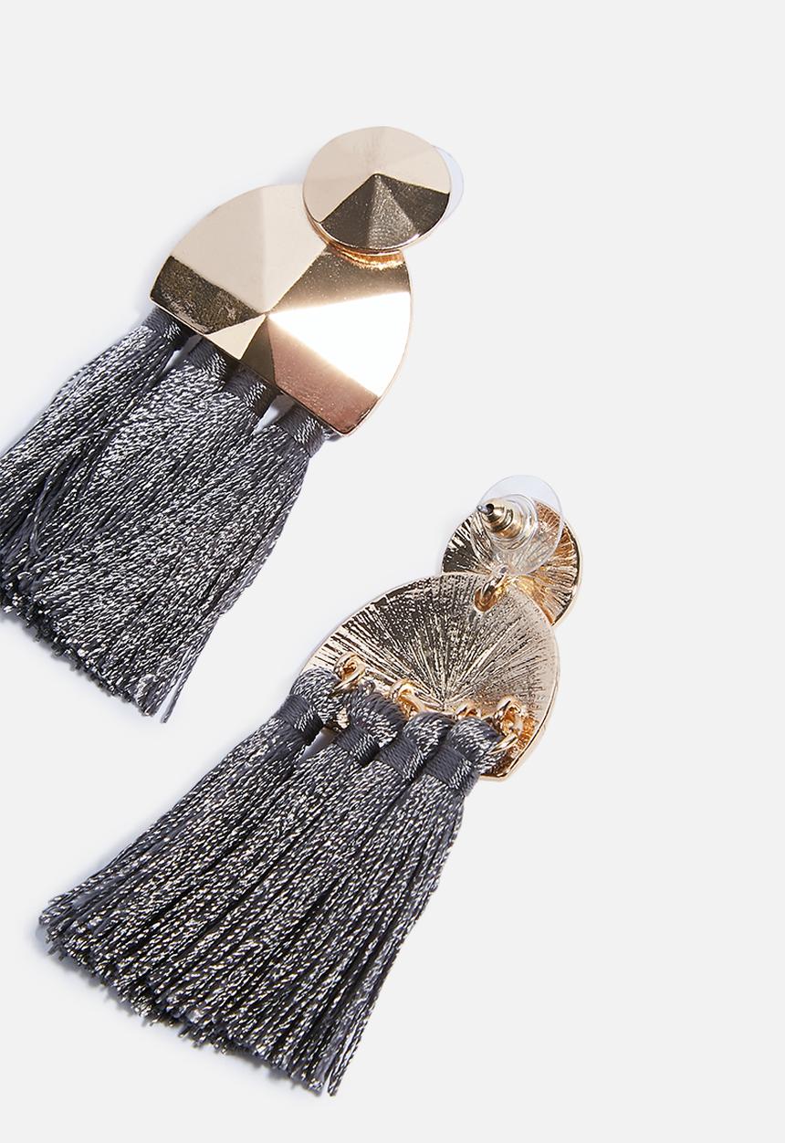 Superbalist - Tassel earrings - grey & gold 