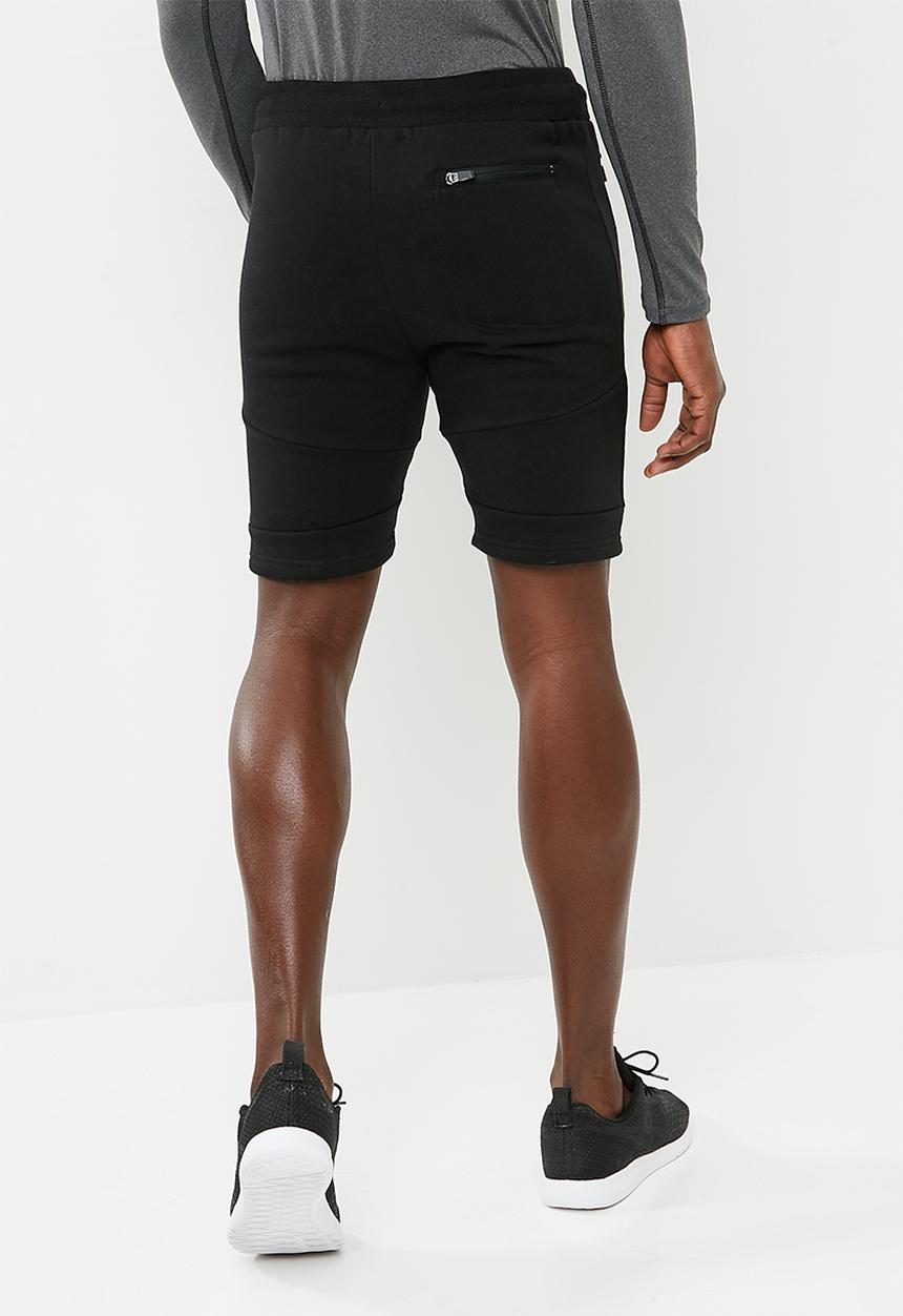 basicthread - Panel gym sweat shorts - black 