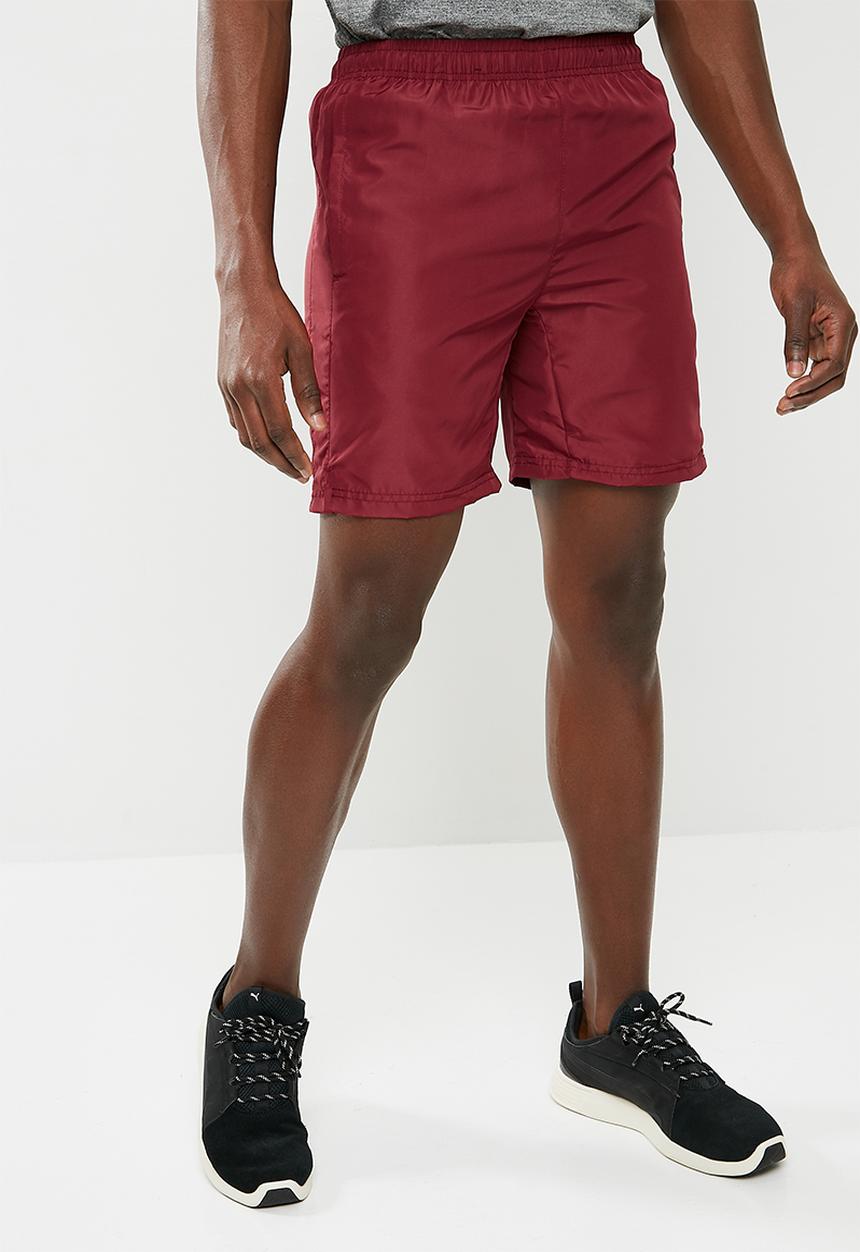 basicthread - Poly woven gym shorts - burgundy 