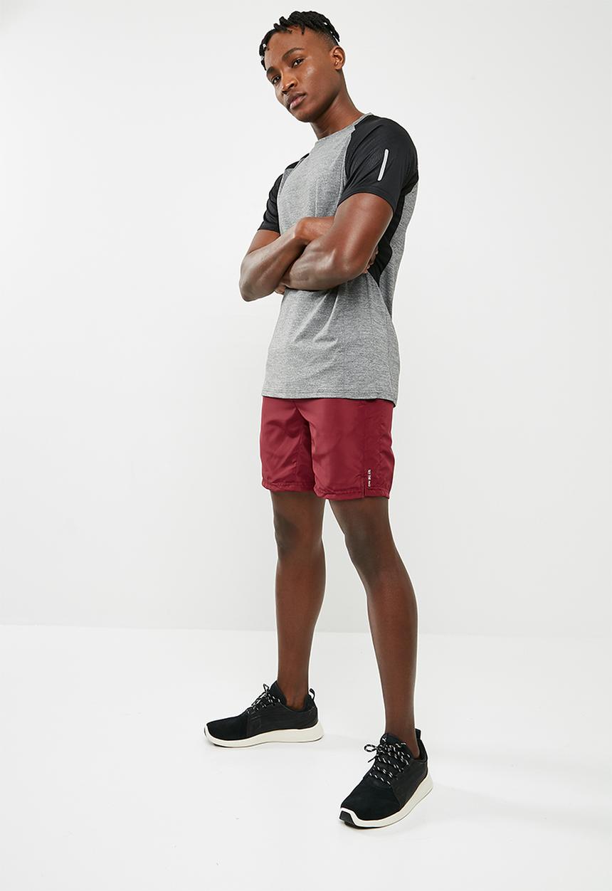basicthread - Poly woven gym shorts - burgundy 