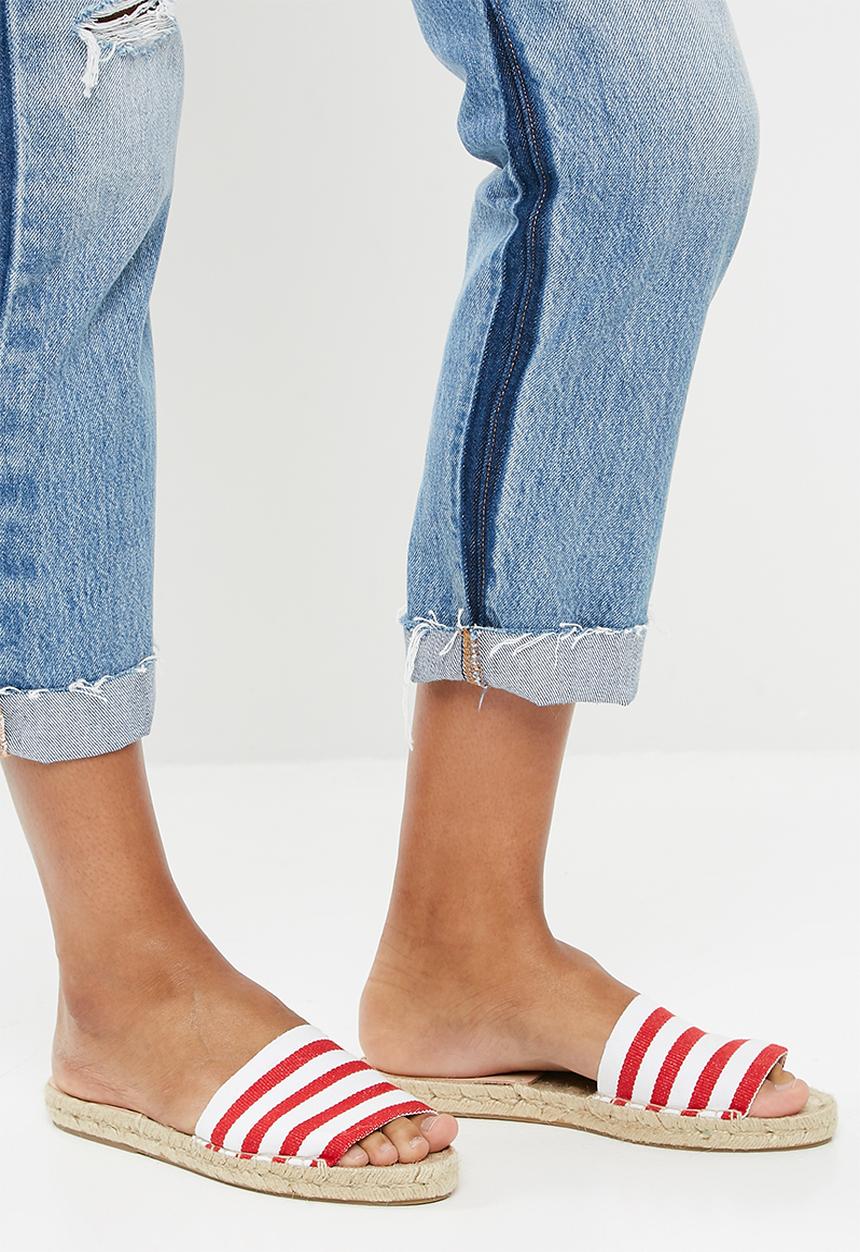 Espadril - Espadrille slide - red & white