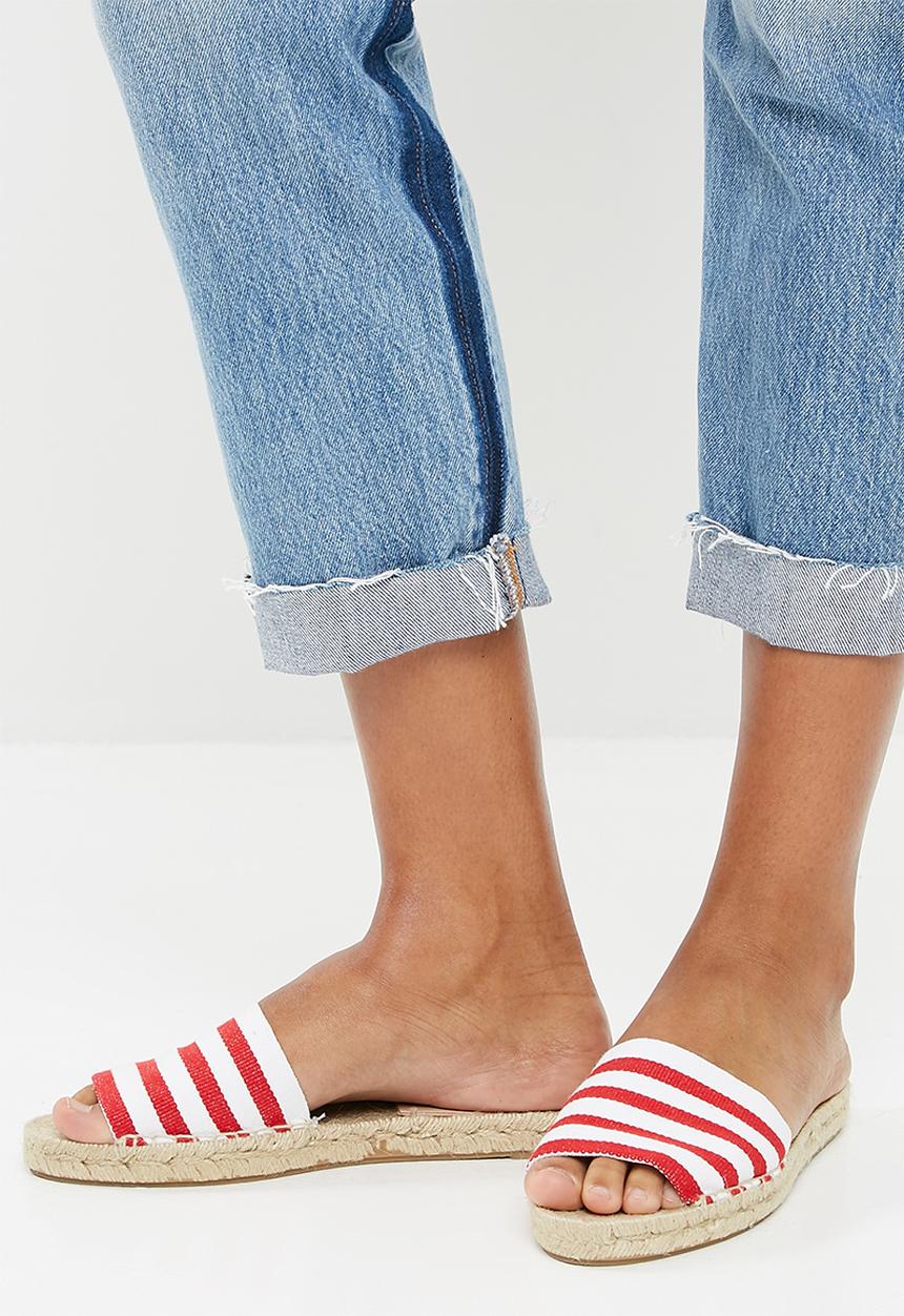 Espadril - Espadrille slide - red & white