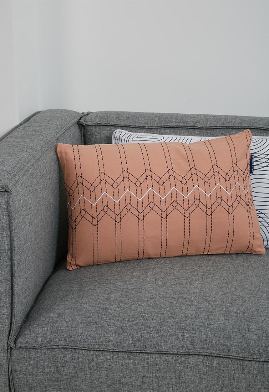 Present Time - Stitched flow cushion - pink