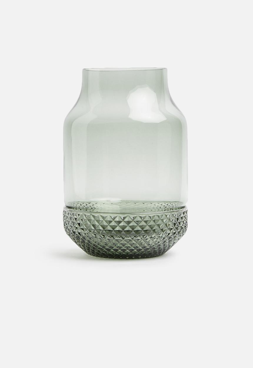 Present Time - Gem vase - glass grayed jade
