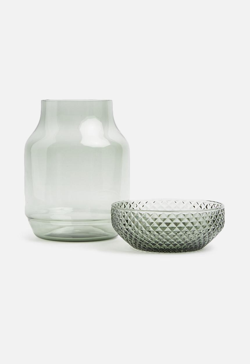Present Time - Gem vase - glass grayed jade