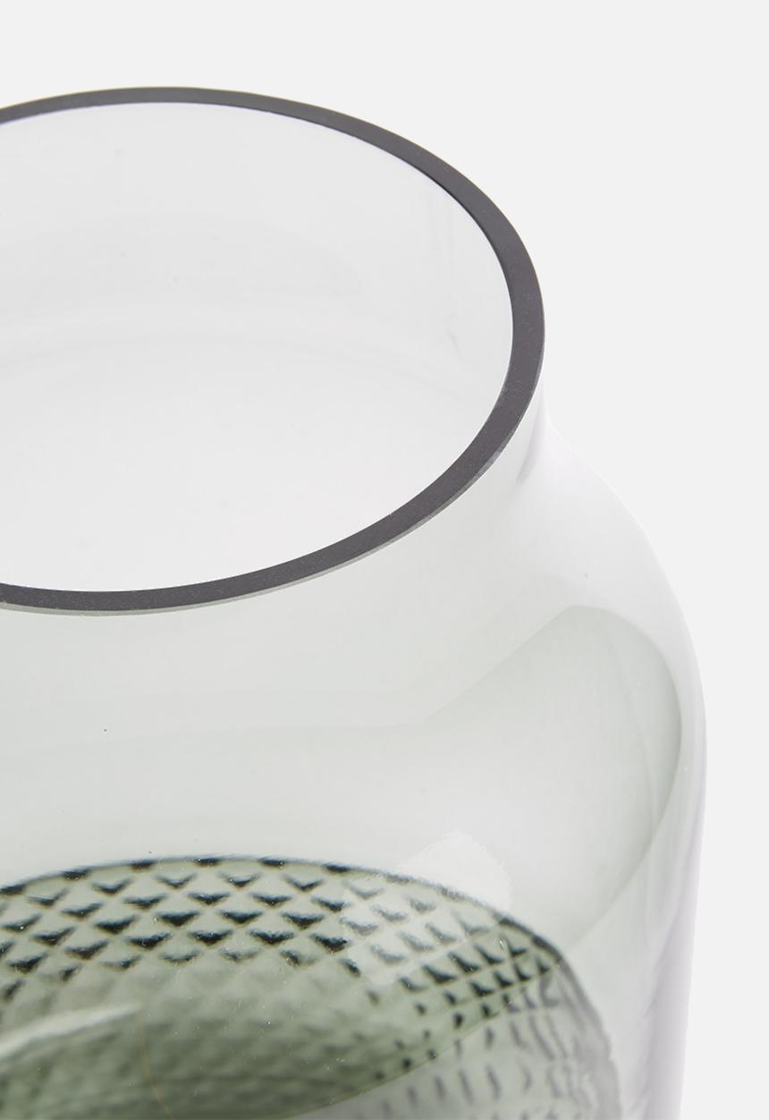 Present Time - Gem vase - glass grayed jade