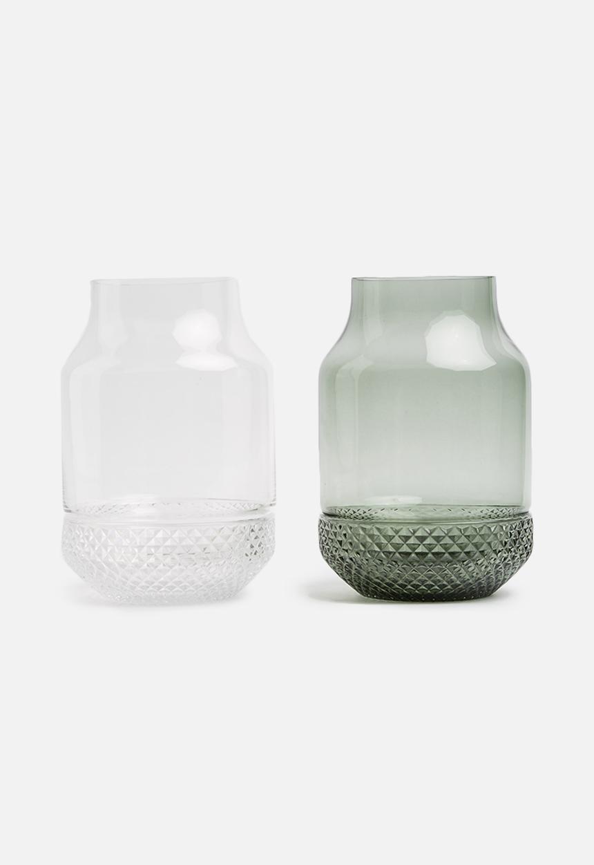 Present Time - Gem vase - glass grayed jade