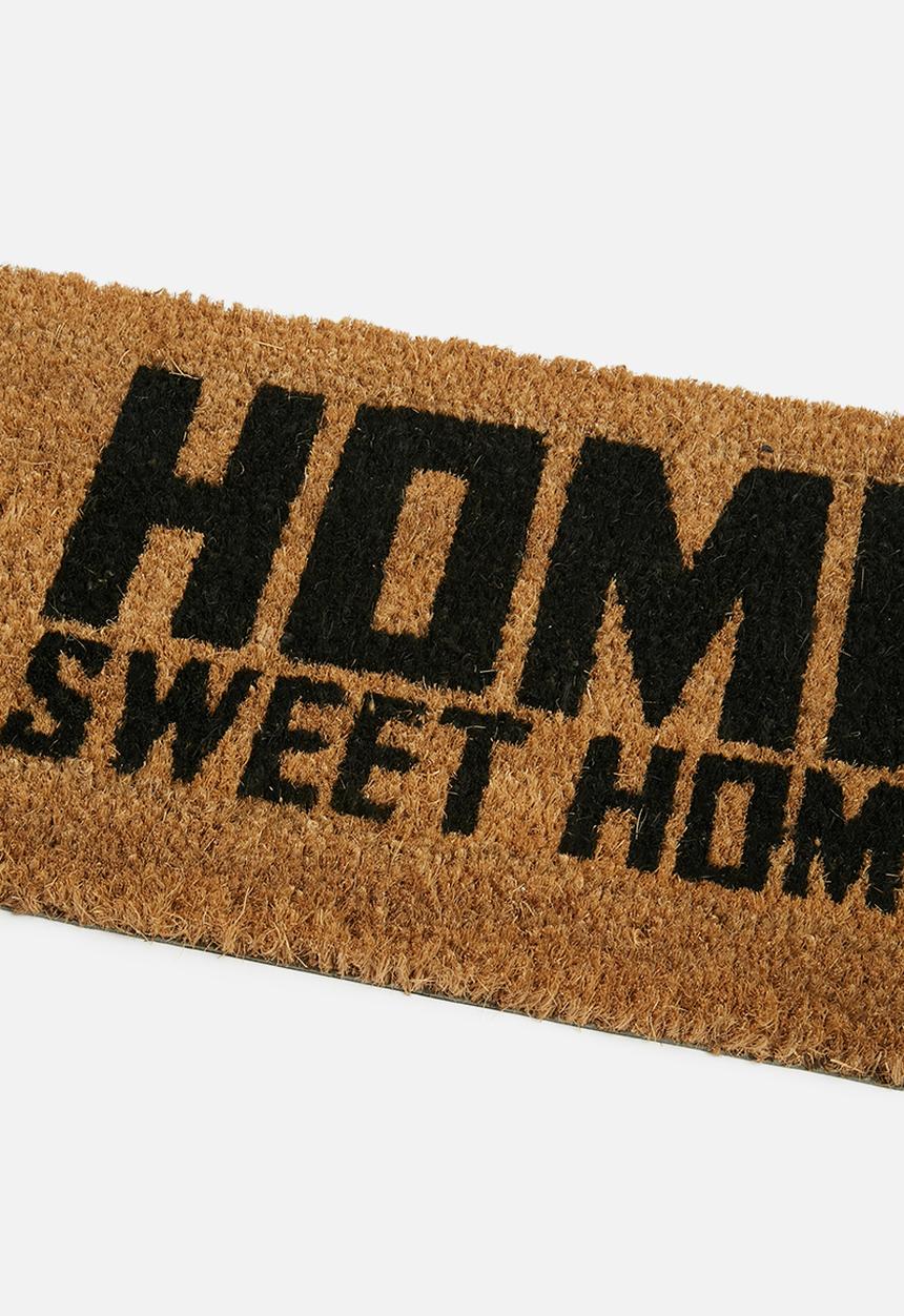 Present Time - Welcome door mat - multi black coir