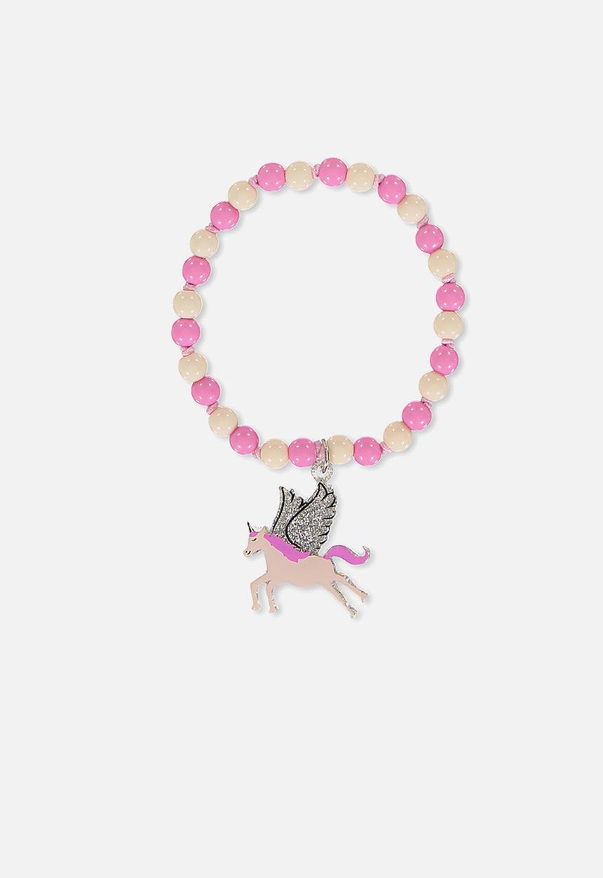 Cotton On - Glitter charm bracelet - pink & white 