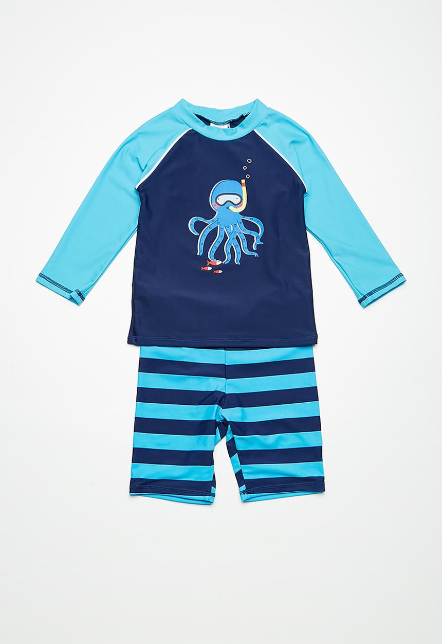 MINOTI - Kids boys octopus rash set - navy 
