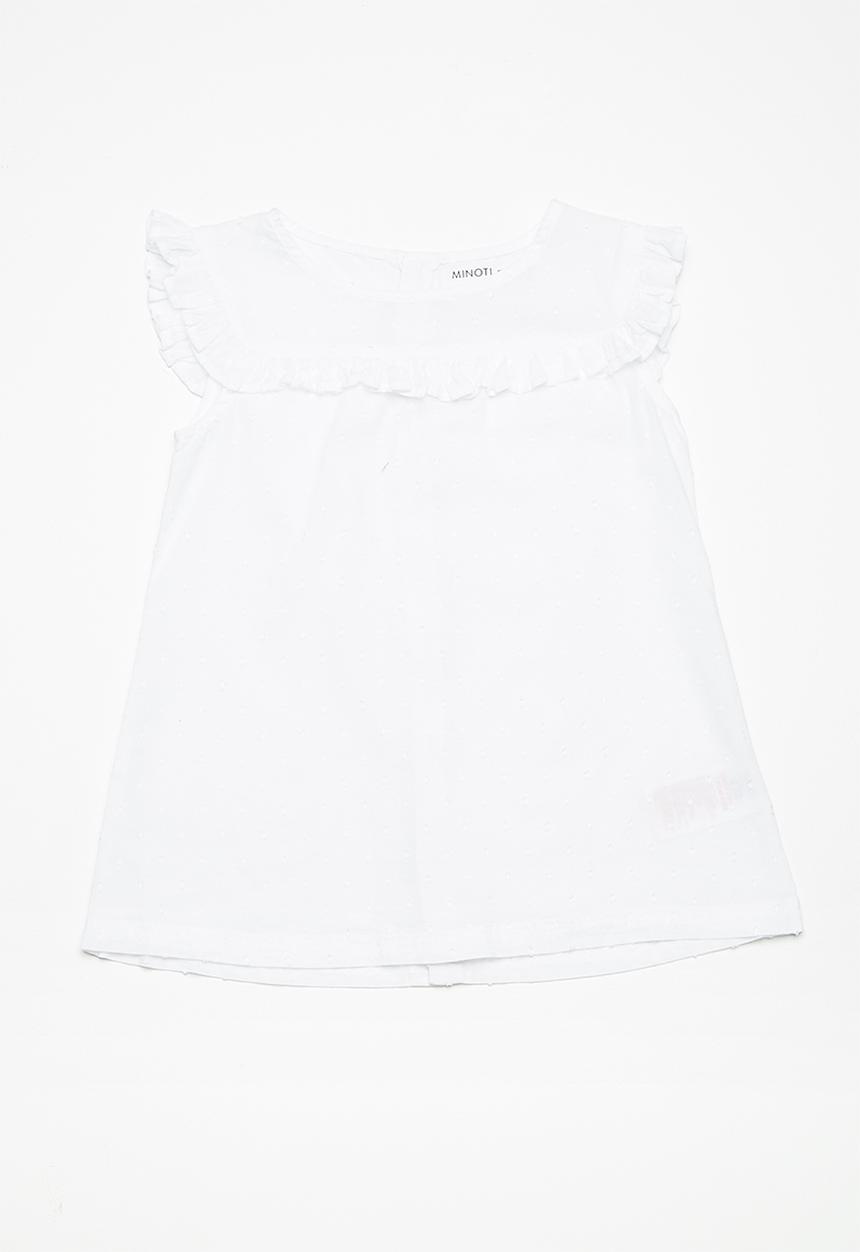 MINOTI - Kids girls textured woven shirt - white 