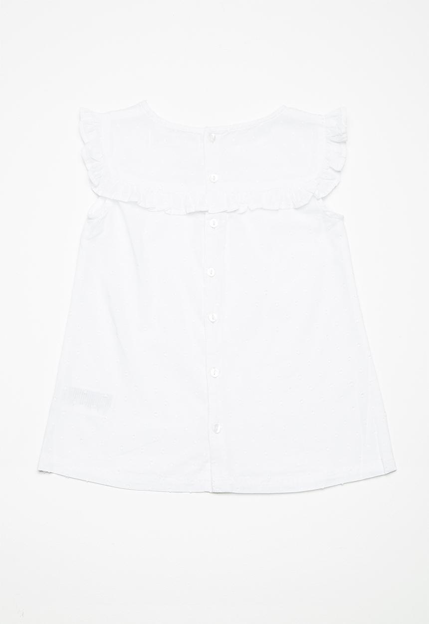 MINOTI - Kids girls textured woven shirt - white 