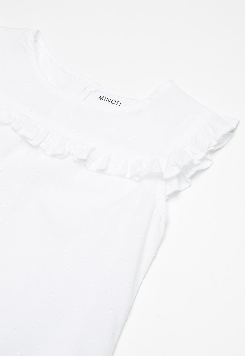 MINOTI - Kids girls textured woven shirt - white 