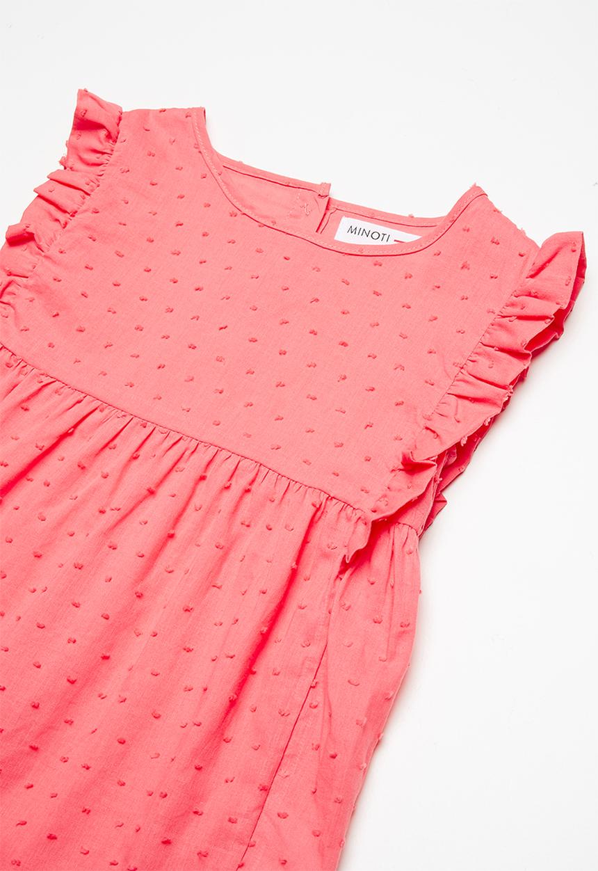 MINOTI - Kids girls woven smock top - pink 