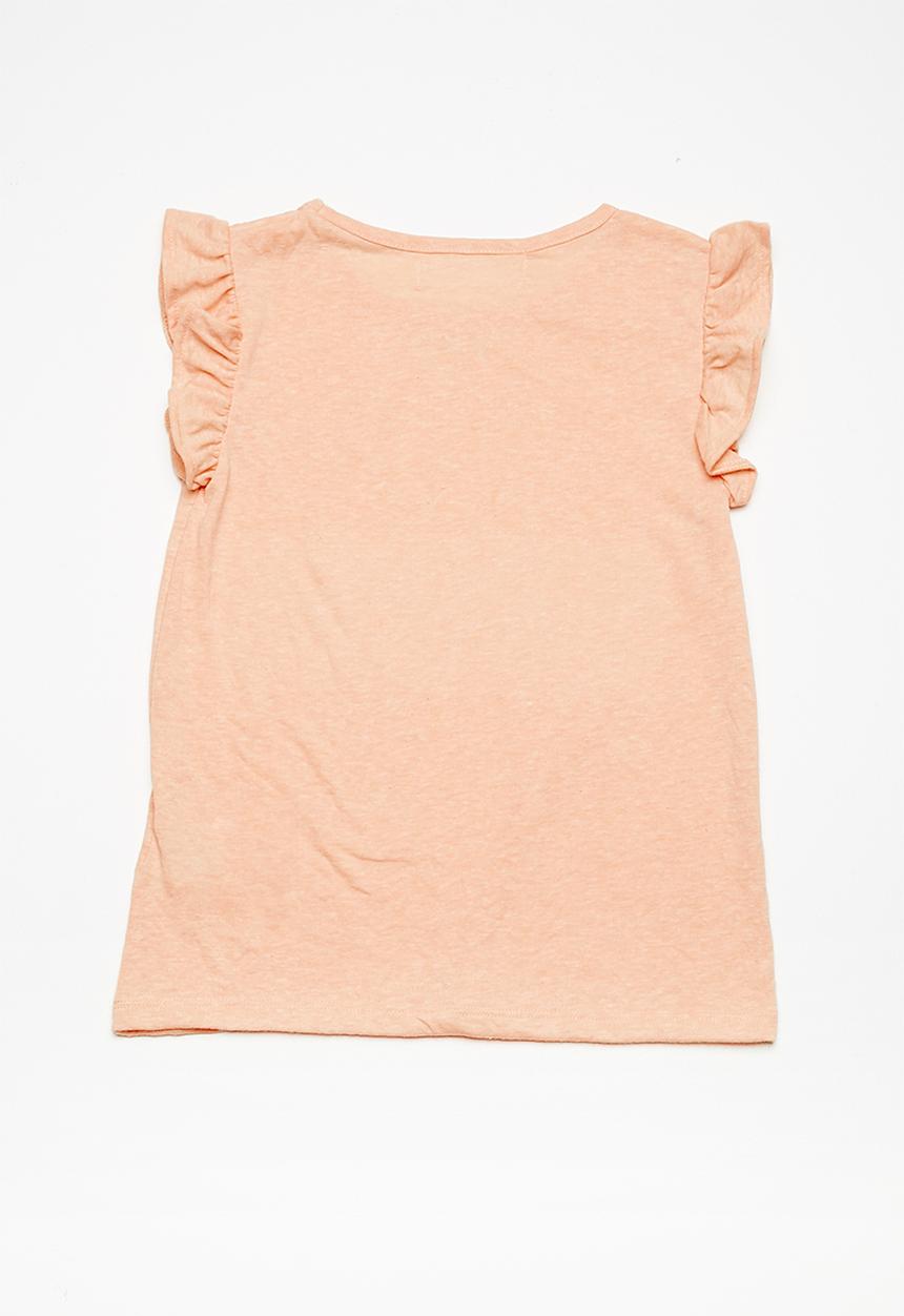 MINOTI - Kids girls summer sequin top - peach 