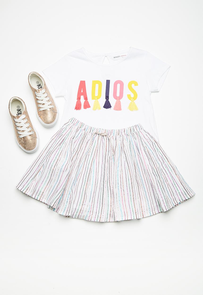 MINOTI - Kids girls adios T-shirt - white 
