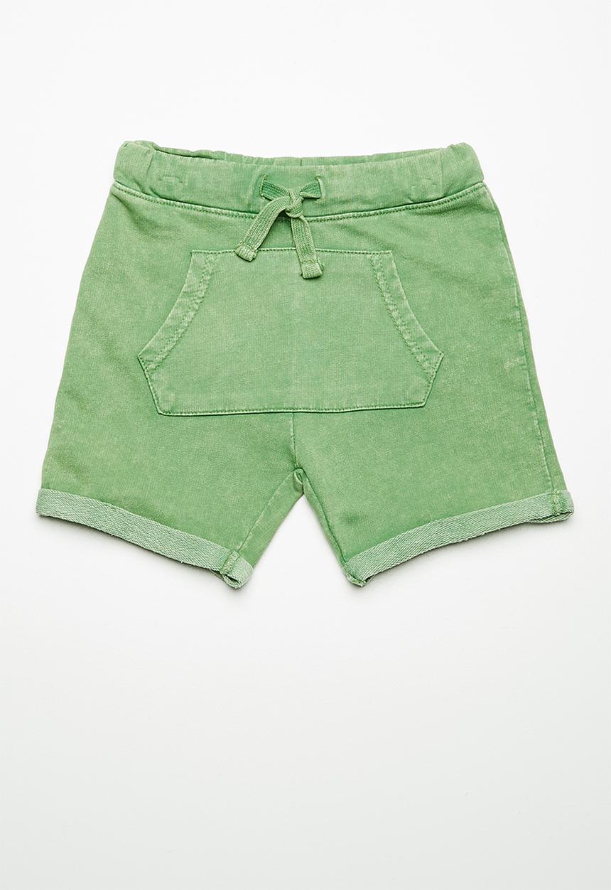 MINOTI - Kids boys washe fleece shorts - lime 