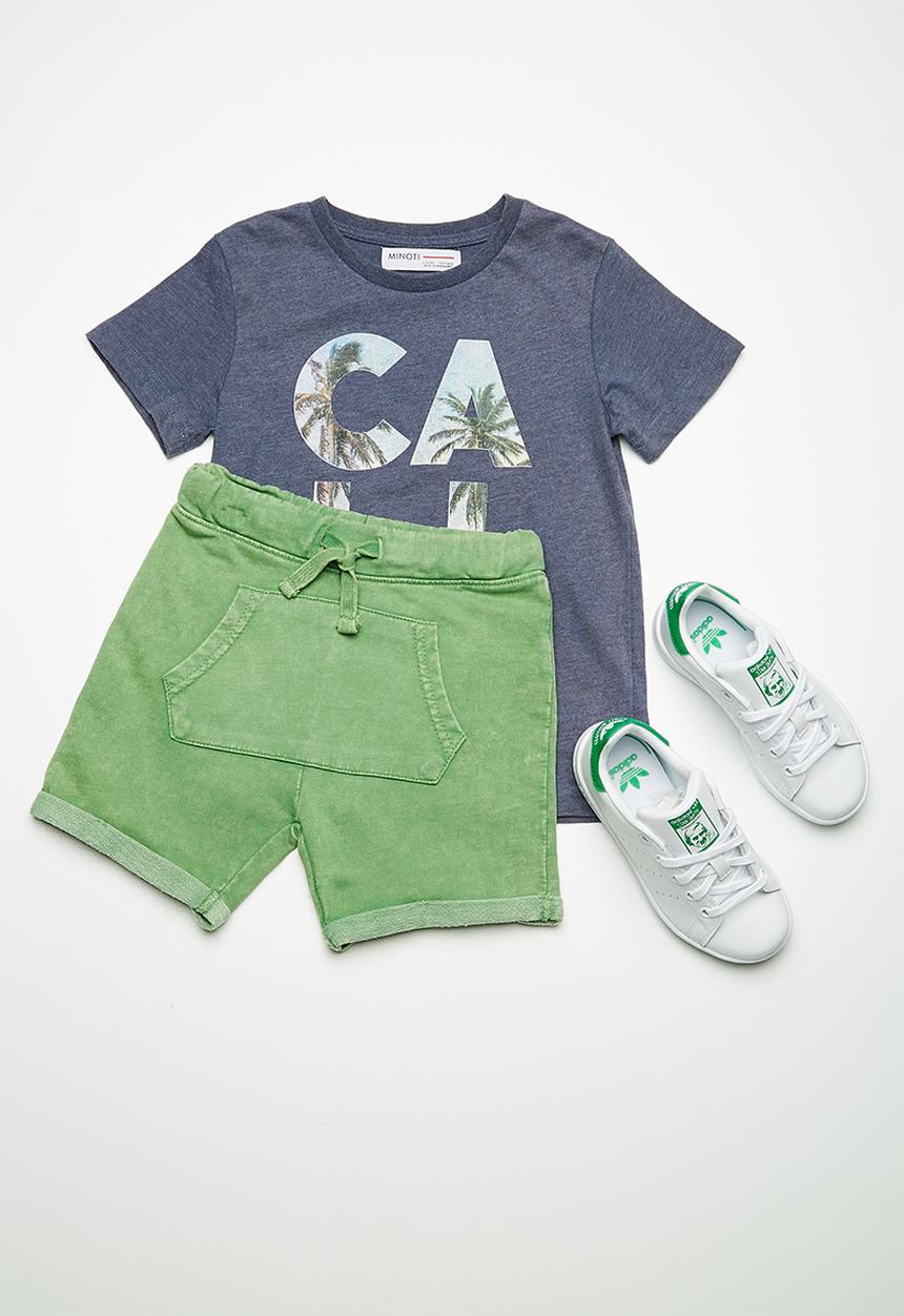 MINOTI - Kids boys washe fleece shorts - lime 