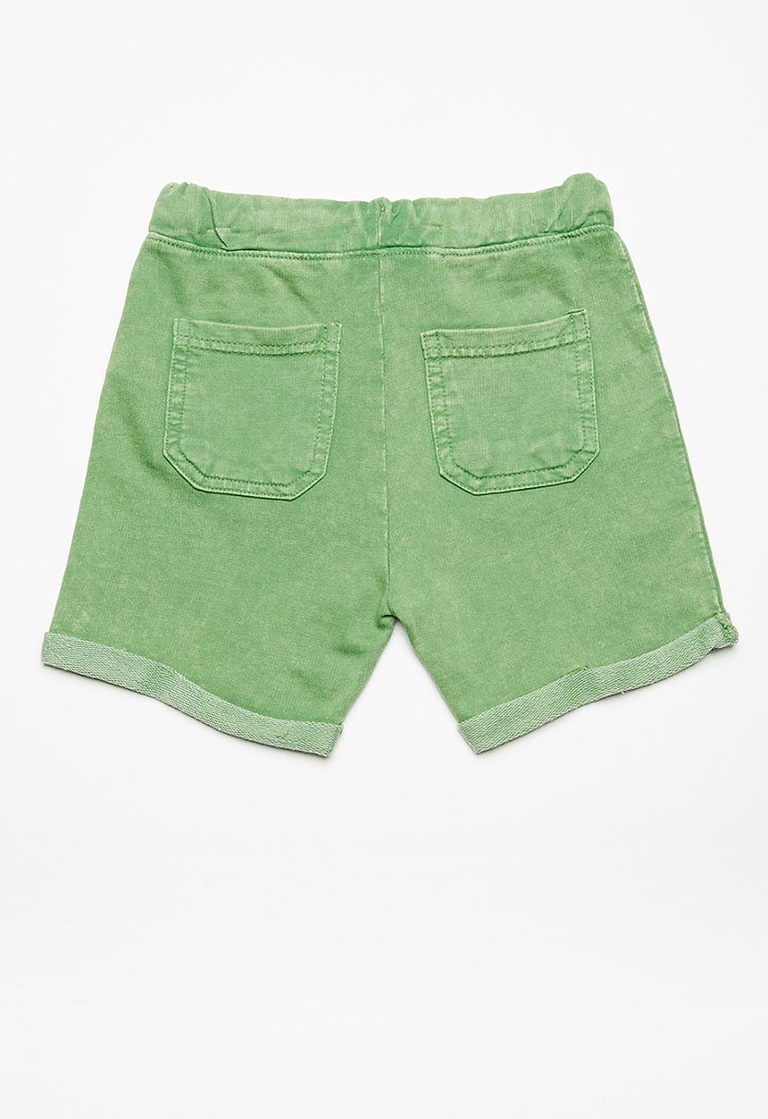 MINOTI - Kids boys washe fleece shorts - lime 