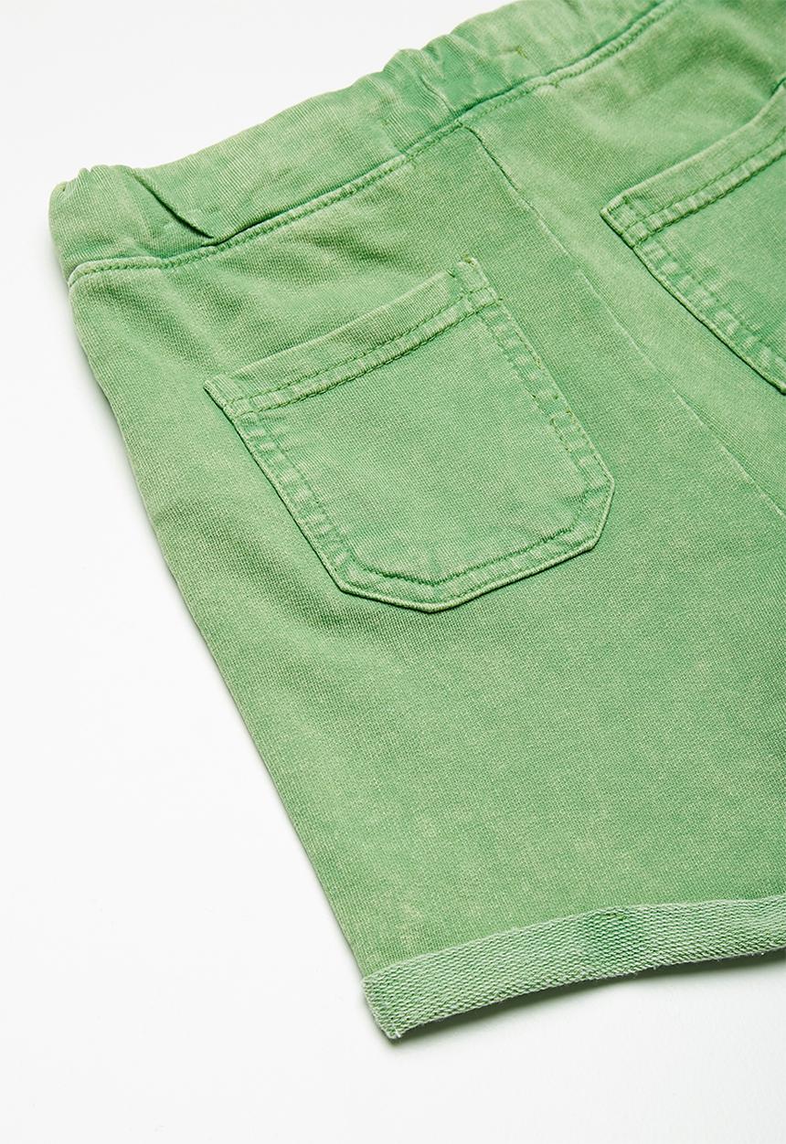 MINOTI - Kids boys washe fleece shorts - lime 