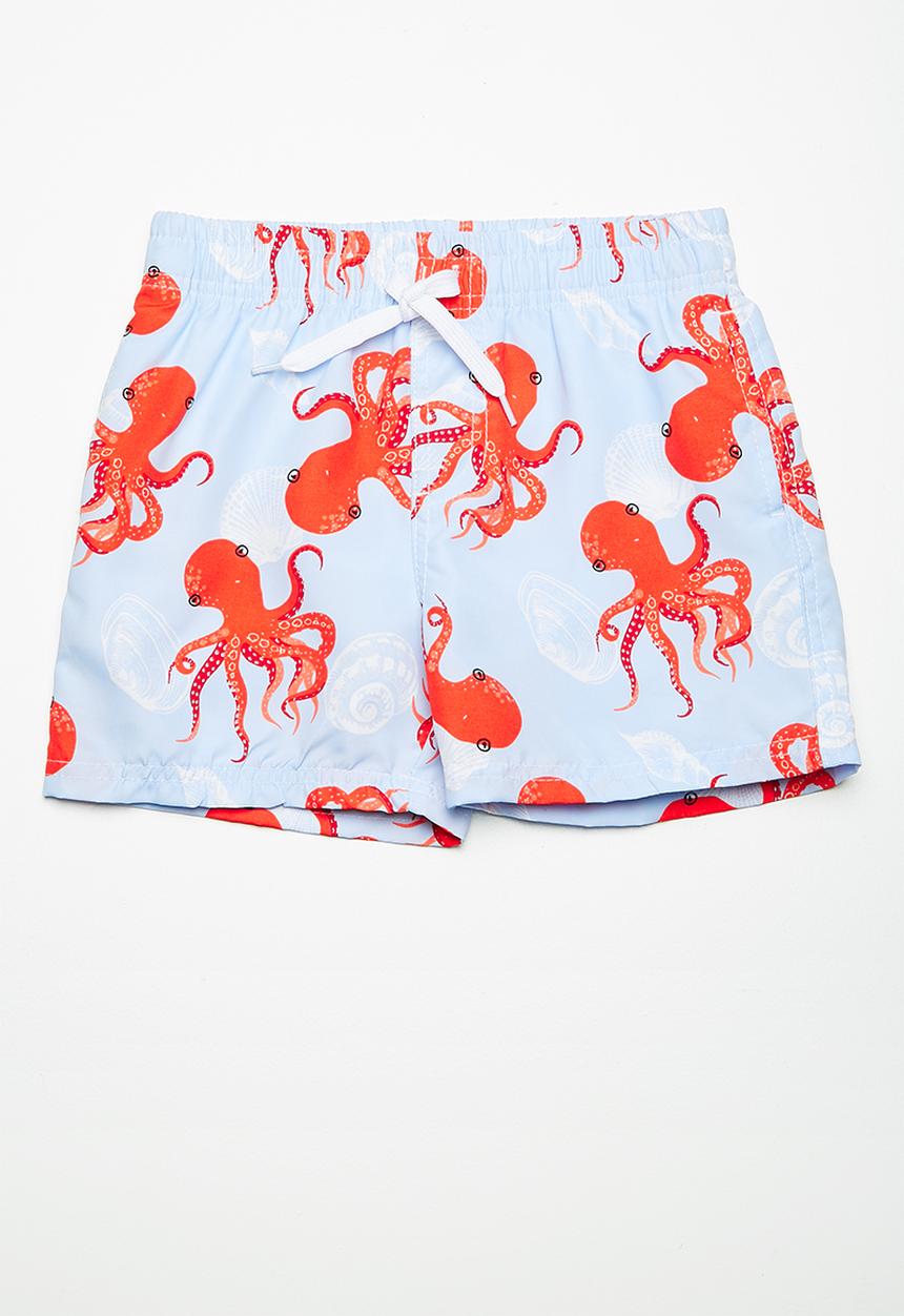 MINOTI - Kids boys AOP octopus swim shorts - blue 