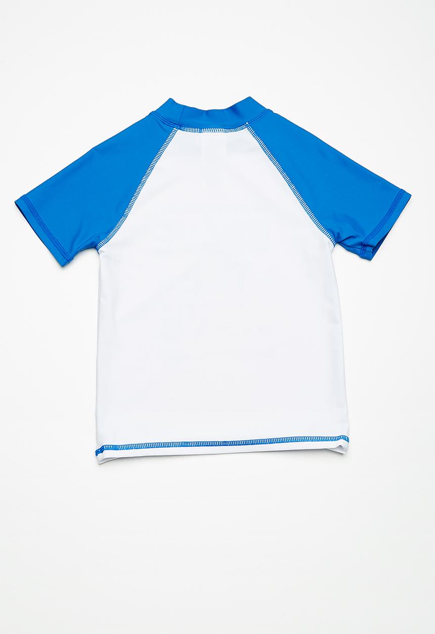 MINOTI - Kids boys brave the wave rash guard T-shirt - white 